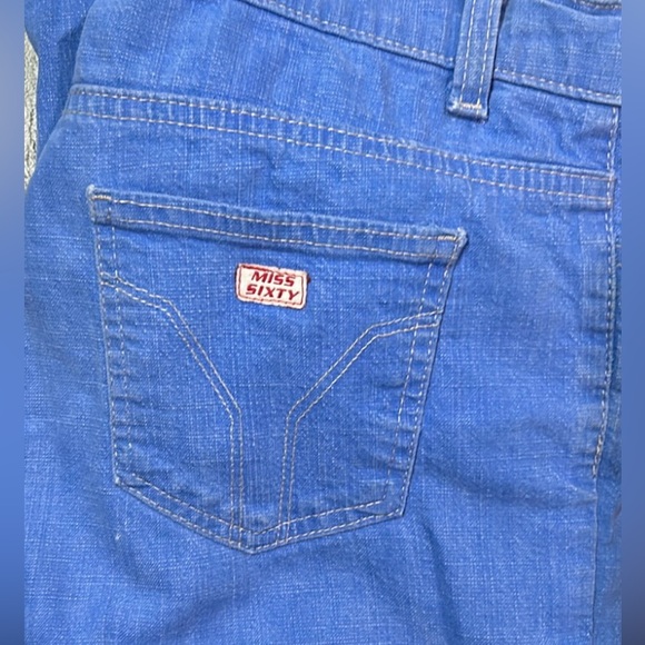 💫Miss Sixty Y2K Flaired Light Blue Jeans.. Rare FIND. Imported - Picture 7 of 10